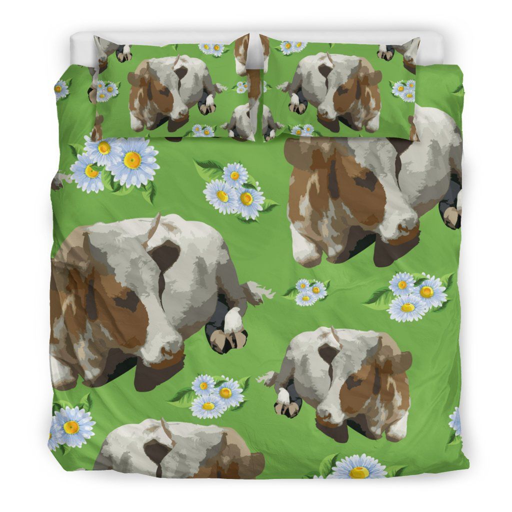 Cow Flowers Bedding Set