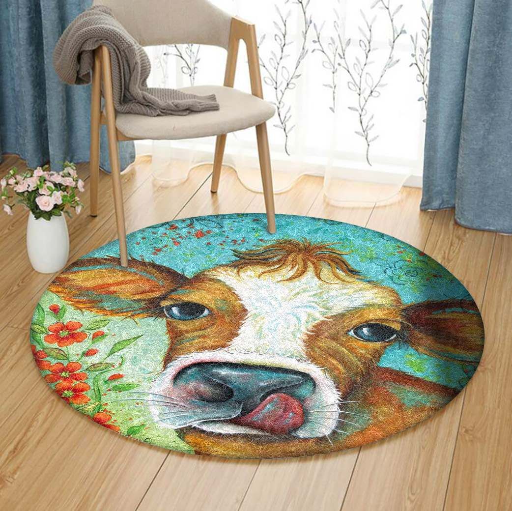 Cow Round Carpet