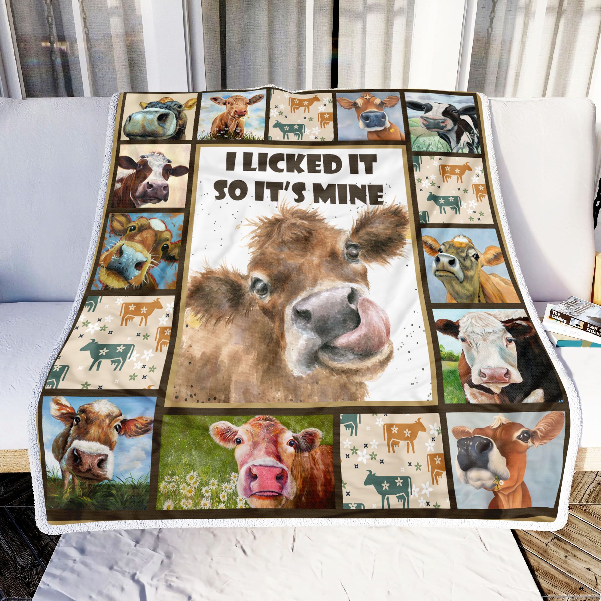 Cow I Licked It So Its Mine Fleece Blanket