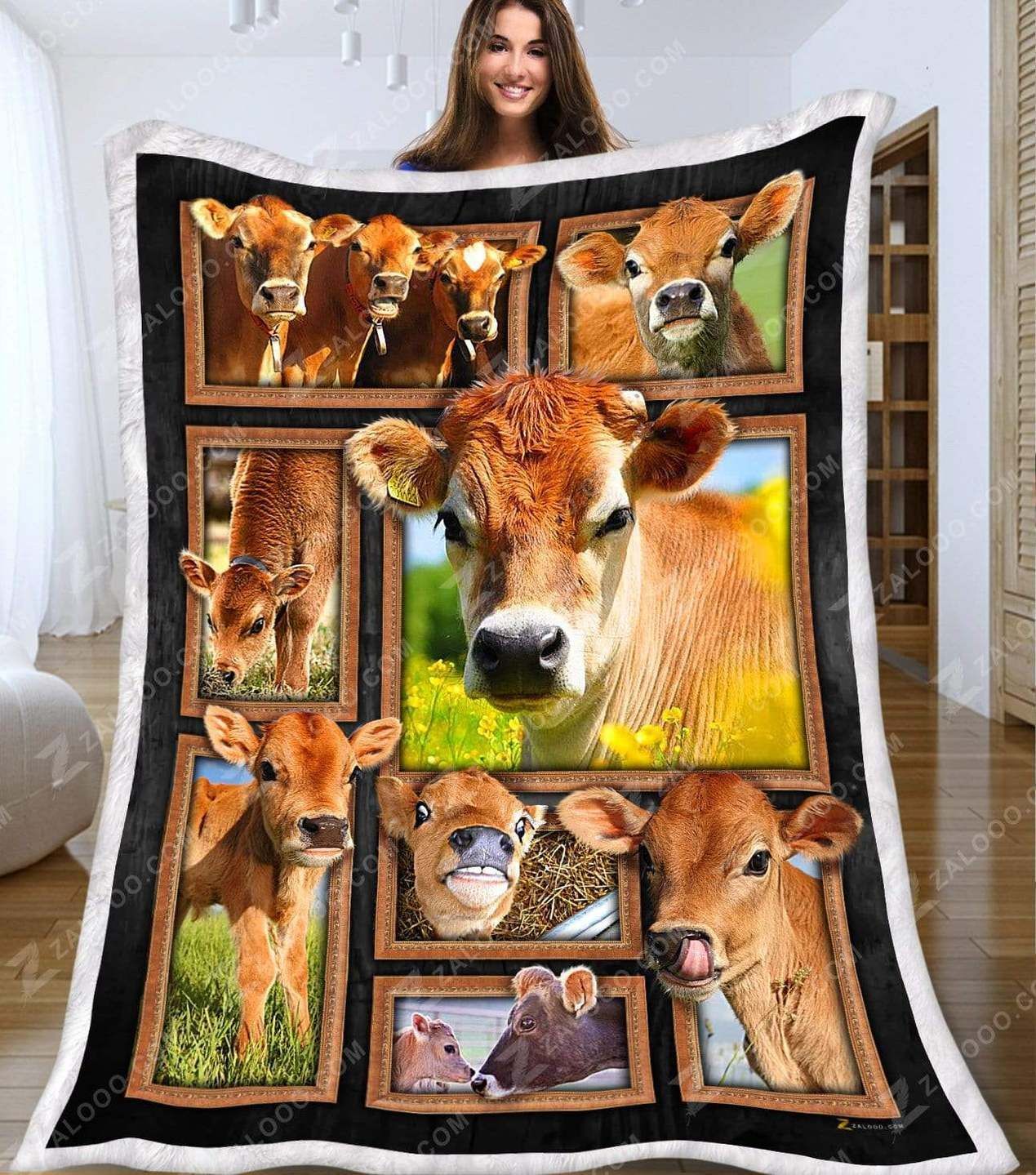 Cow Jersey Cows Sherpa Fleece Blanket