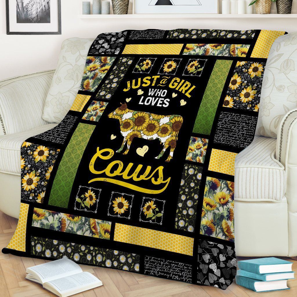 Cow Just A Girl Who Loves Cows Sherpa Fleece Blanket