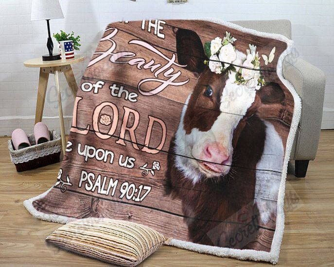 Cow Let The Beauty Of The Lord Be Upon Us Fleece Blanket