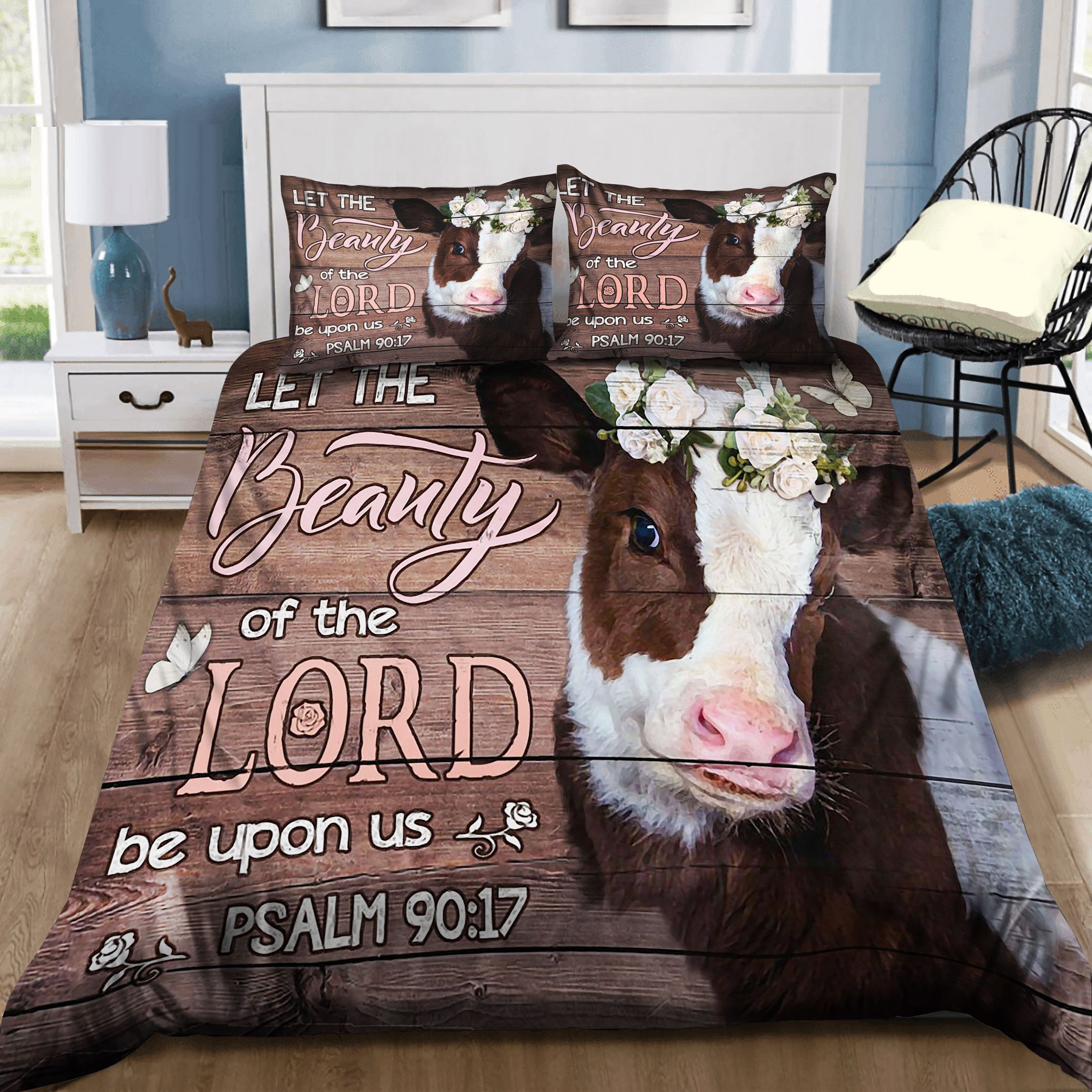 Cow Let The Beauty Of The Lord Be Upon Us Bedding Set