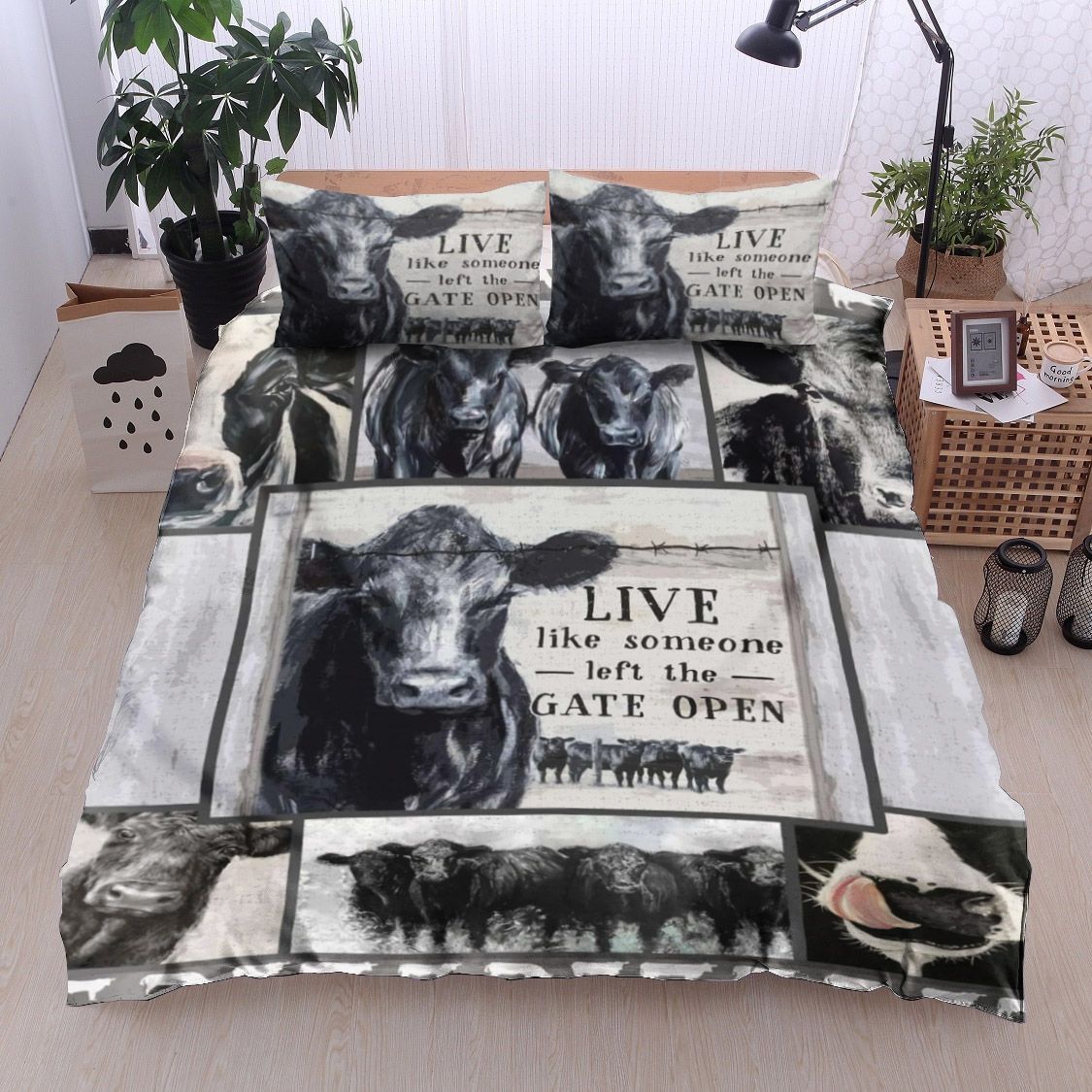Cow Live Like Someone Bedding Set