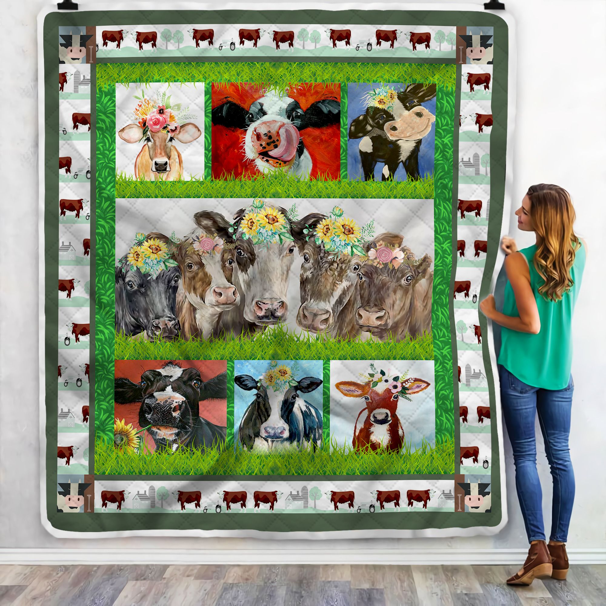 Cow Love Farm Fleece Blanket