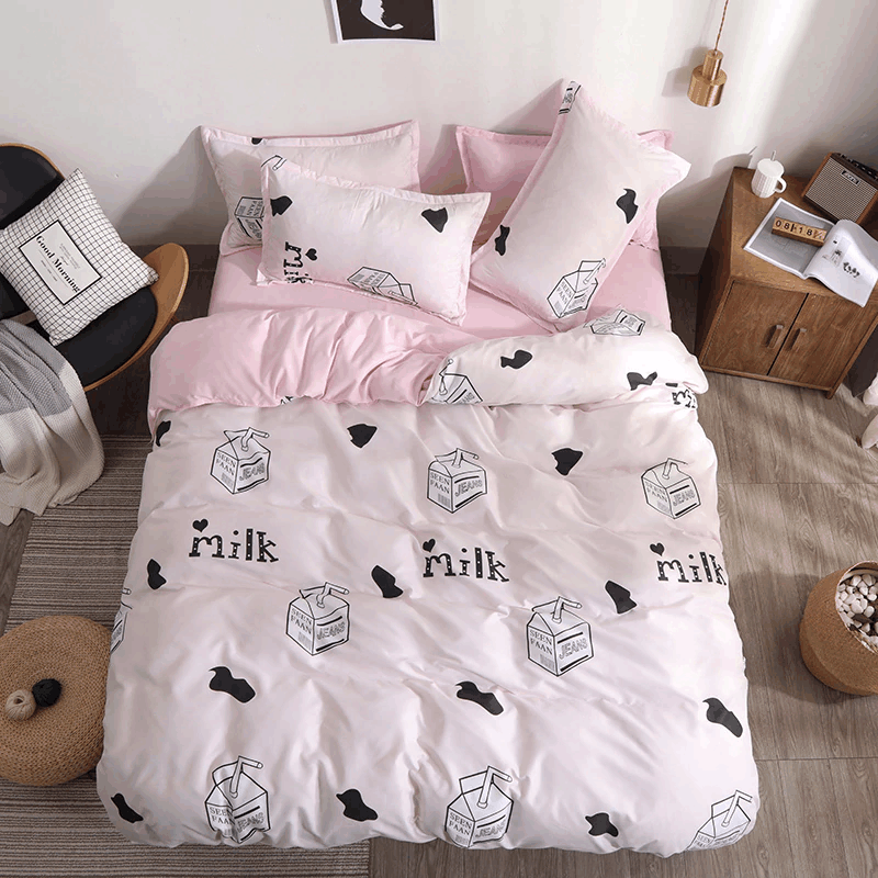 Cow Milk Bedding Set
