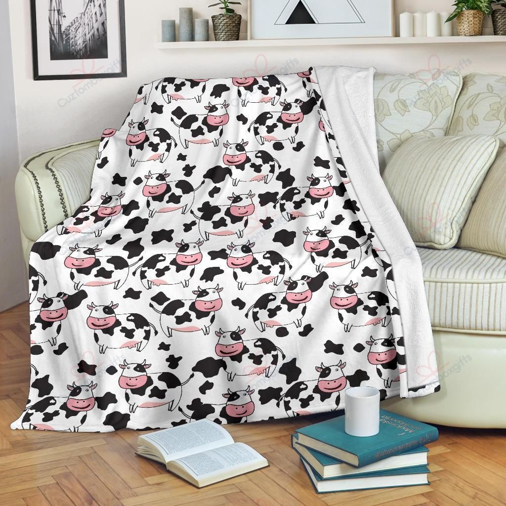 Cow Pattern Sherpa Fleece Blanket