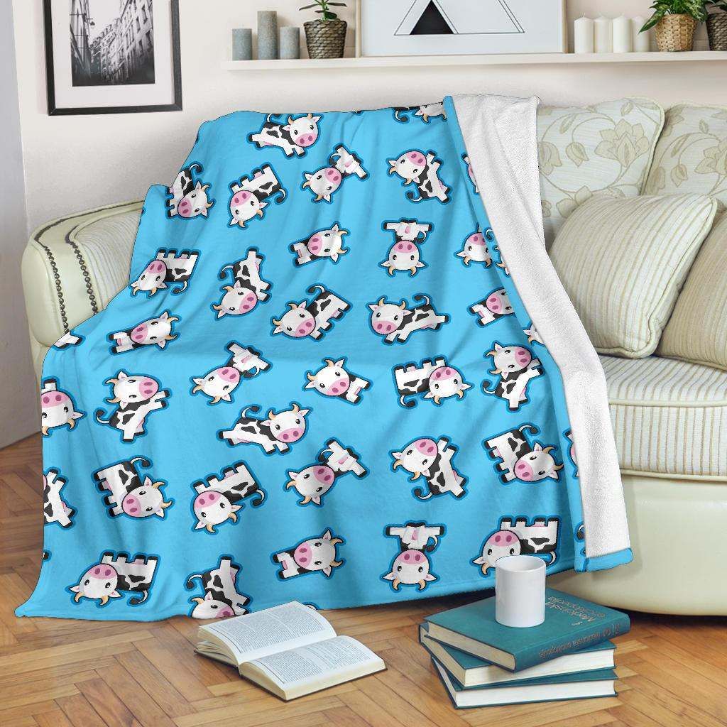 Cow Pattern Sherpa Fleece Blanket