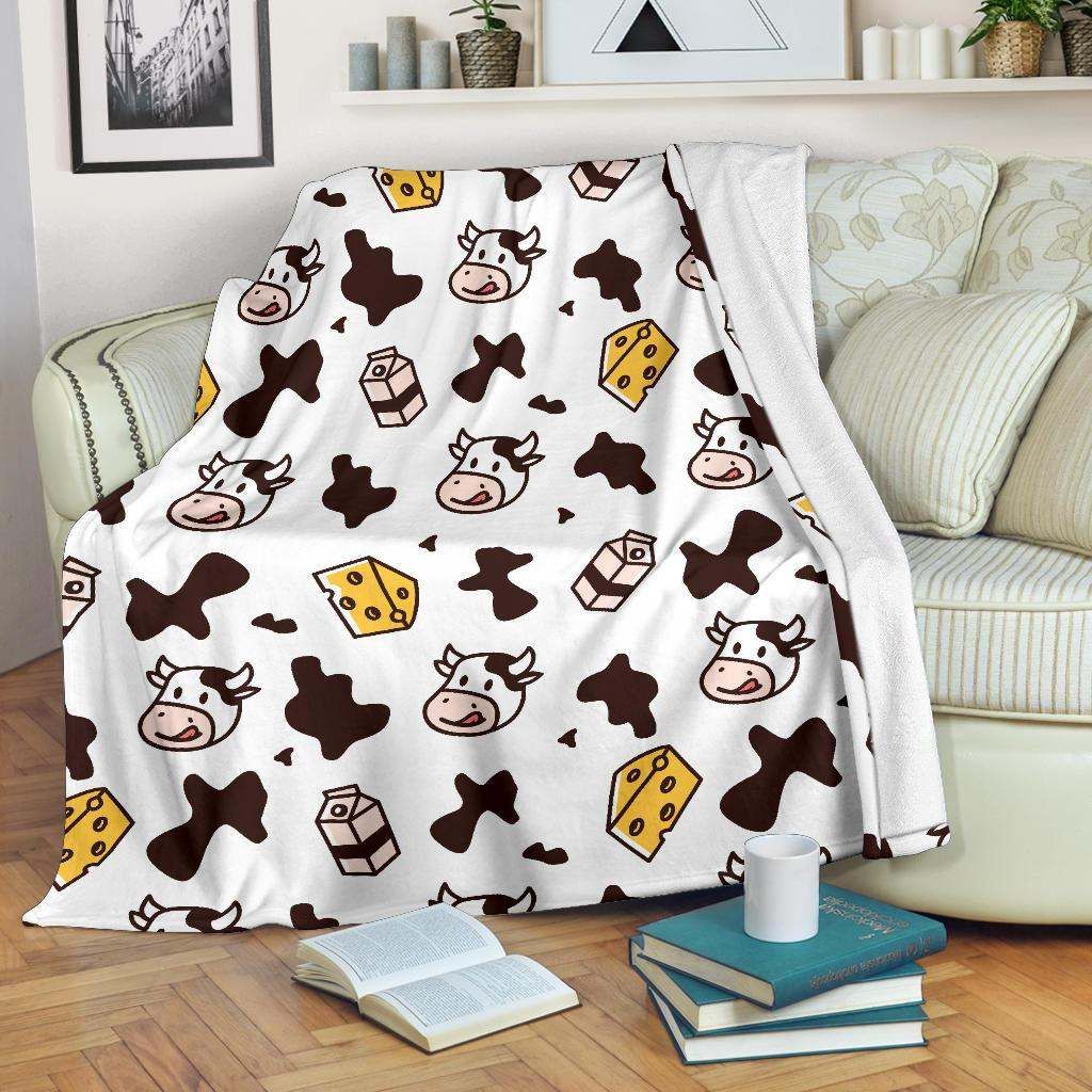 Cow Pattern Sherpa Fleece Blanket