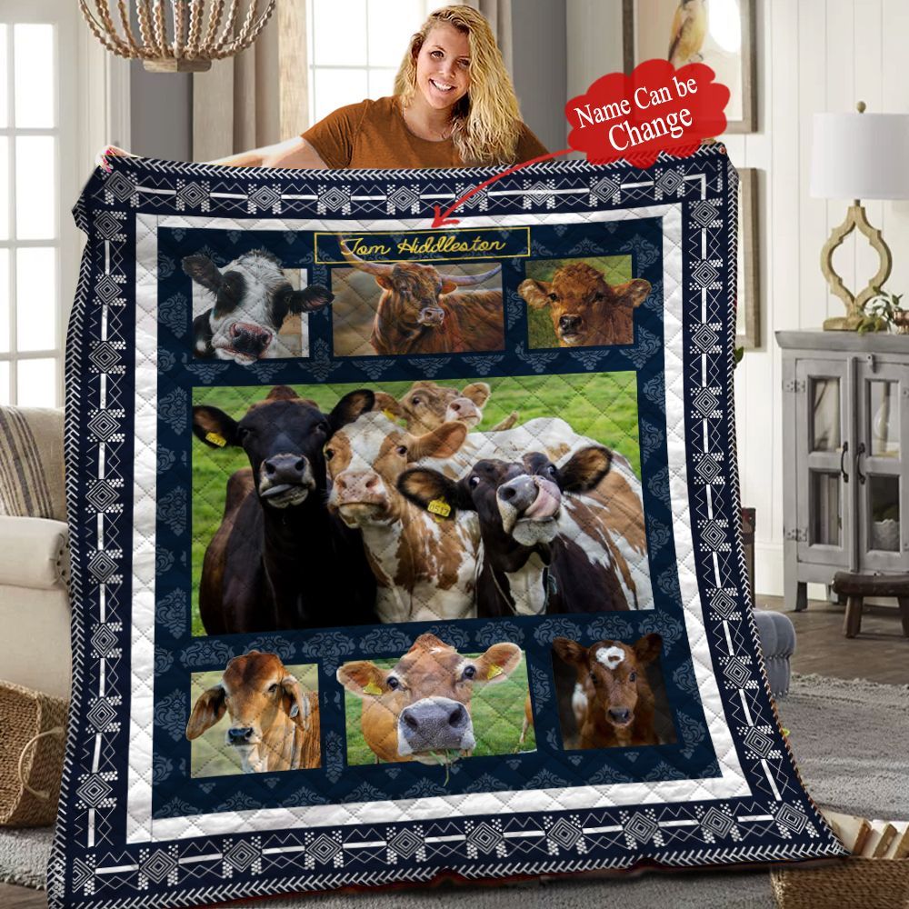 Cow Personalized Quilt Blanket HHH090601NH