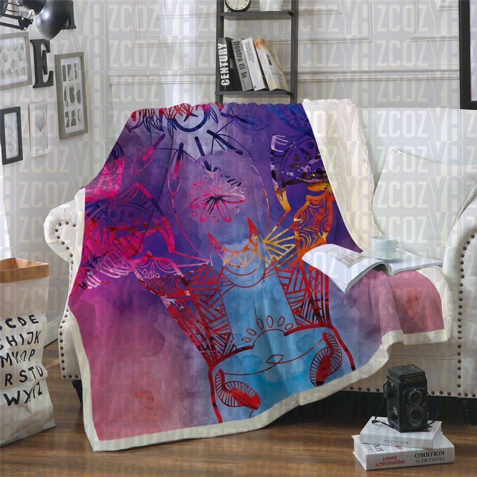 Cow Portrait Sherpa Fleece Blanket