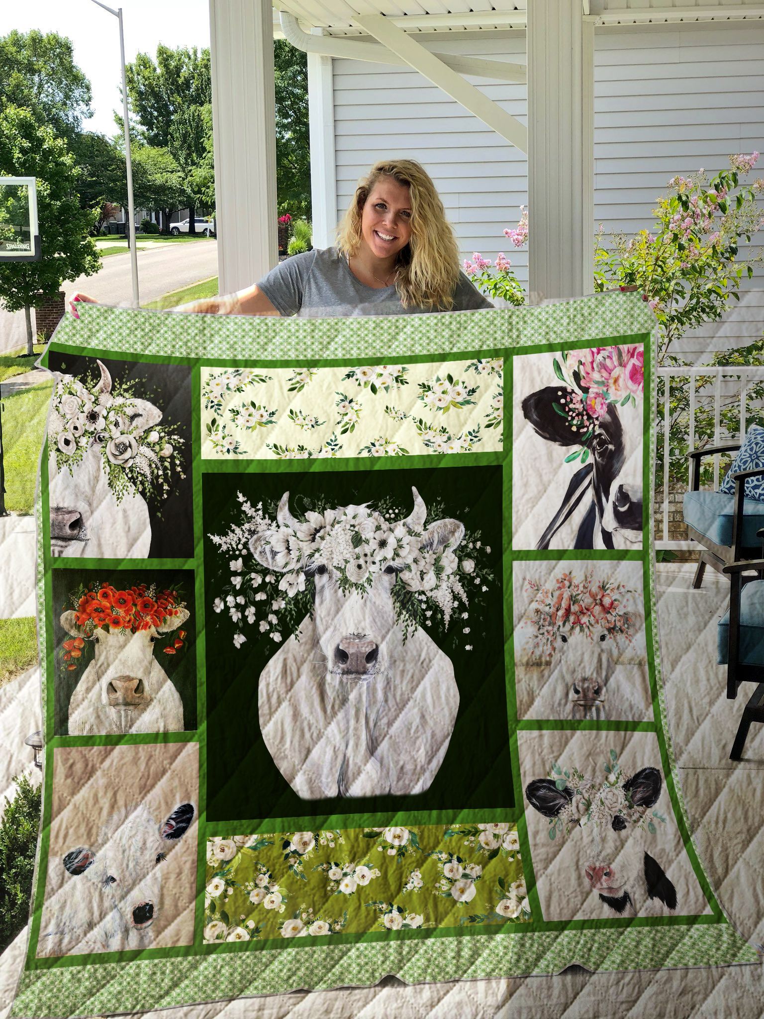 Cow Printed Quilt Blanket DHC1501621VT