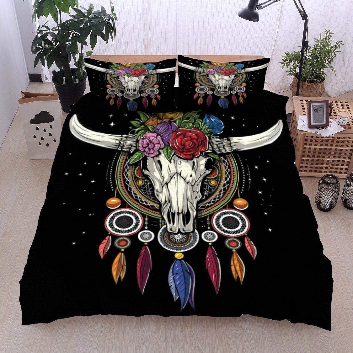 Cow Skull Dreamcatcher Bedding Set