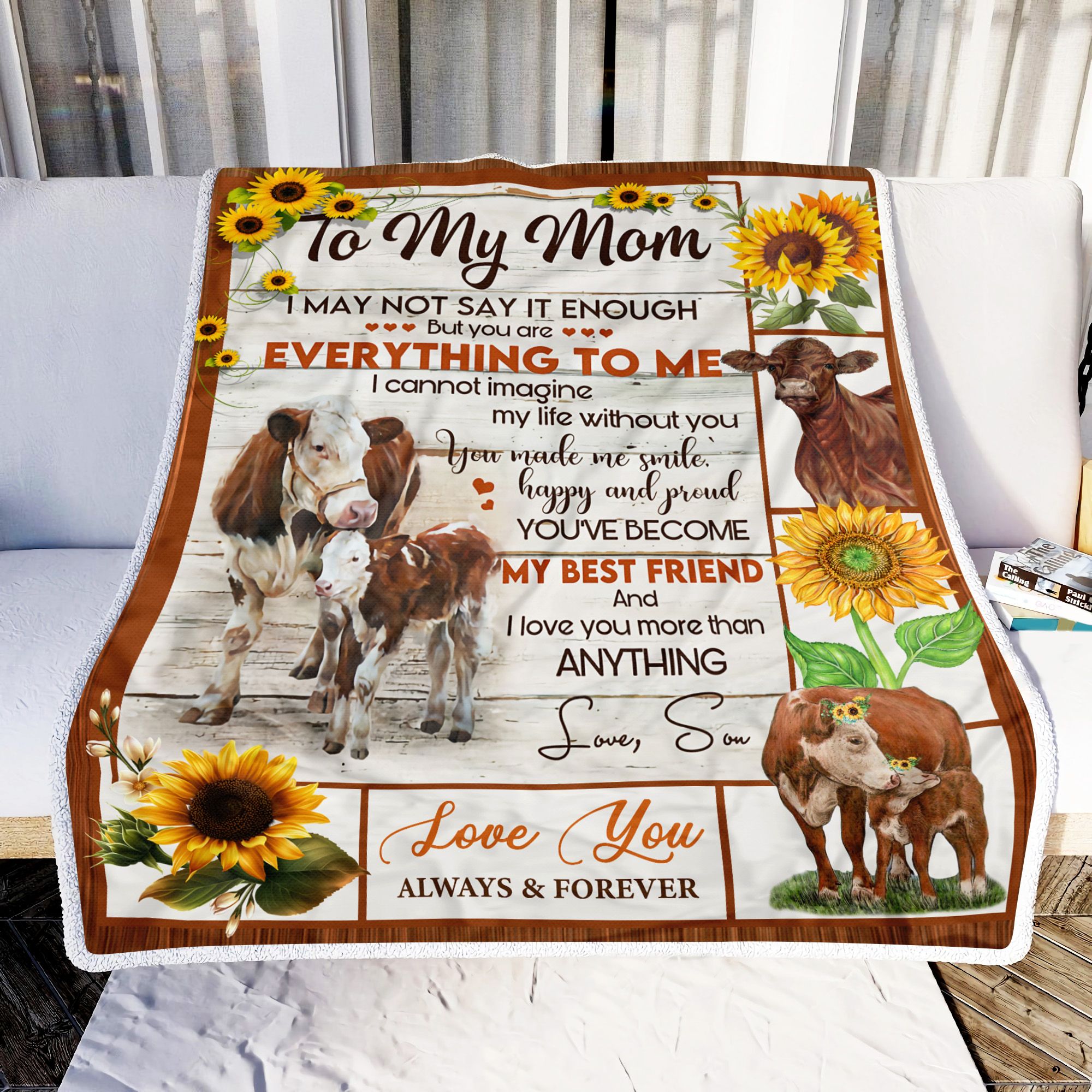 Cow Son To My Mom Fleece Blanket