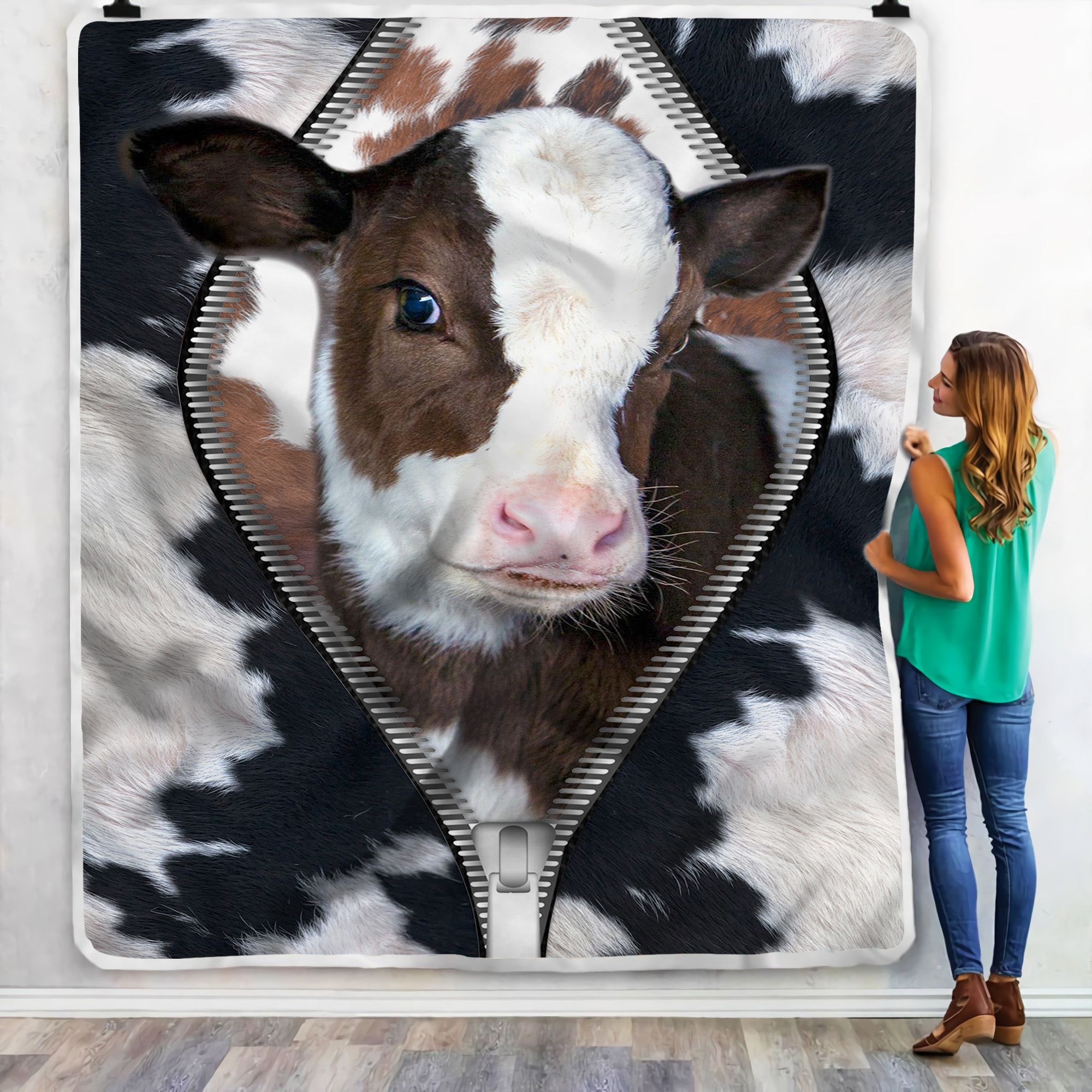 Cow Style Skin Cows Fleece Blanket