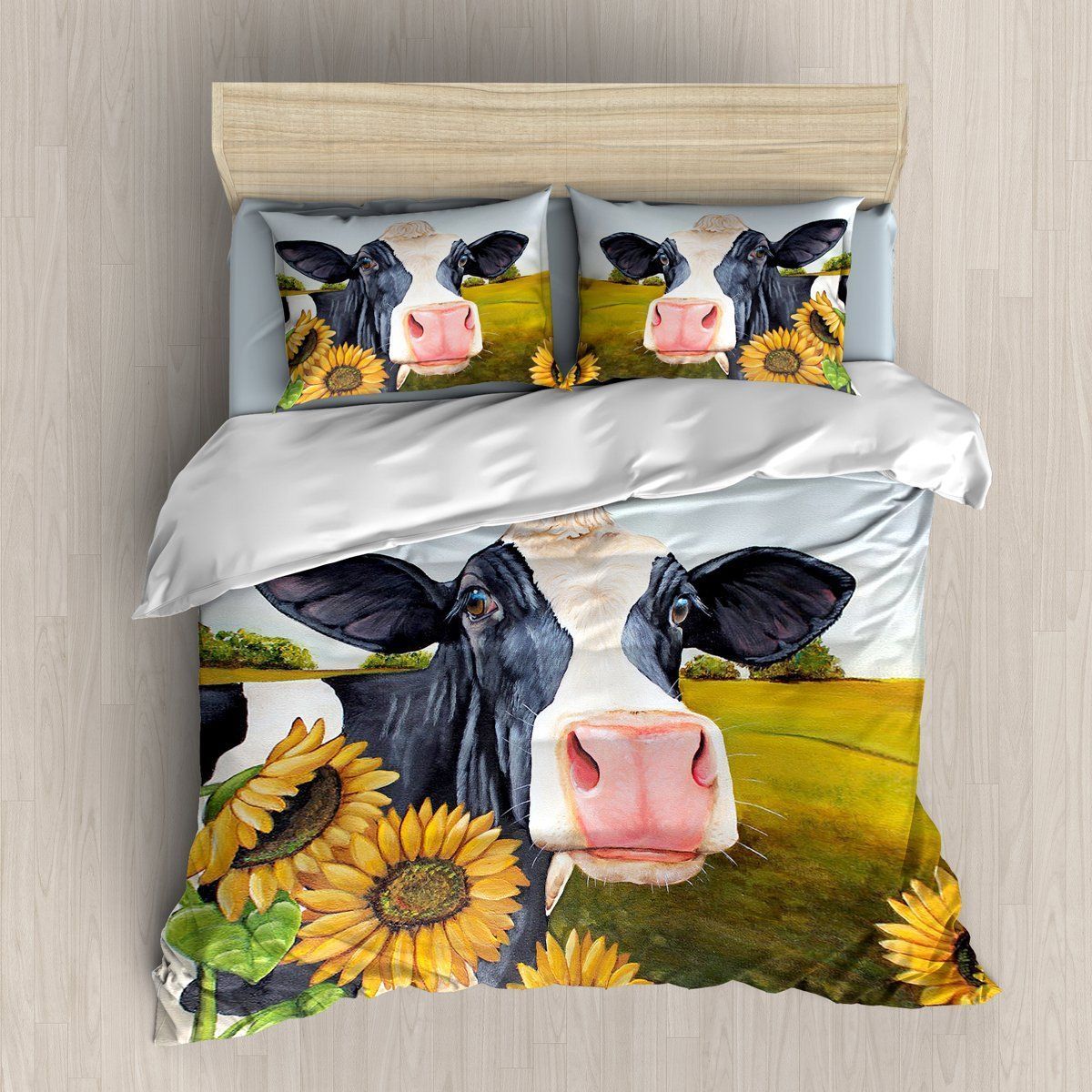 Cow Sunflower Bedding Set
