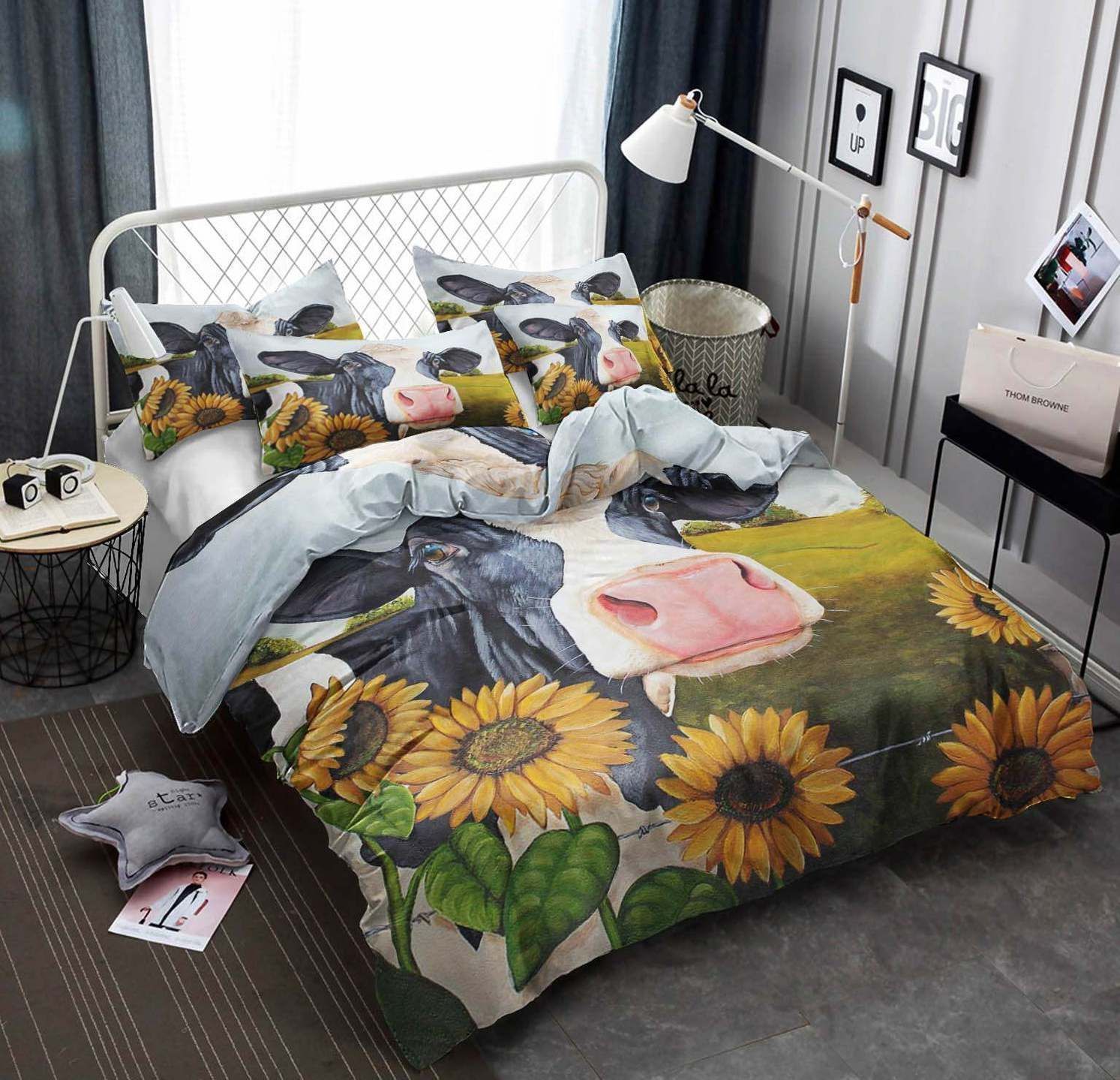 Cow Sunflower Bedding Set