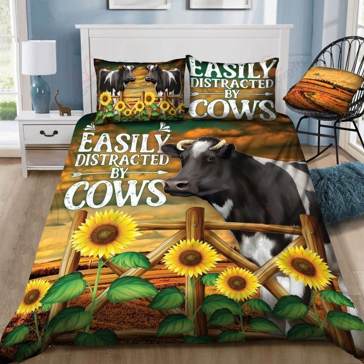Cow Sunflower Bedding Set