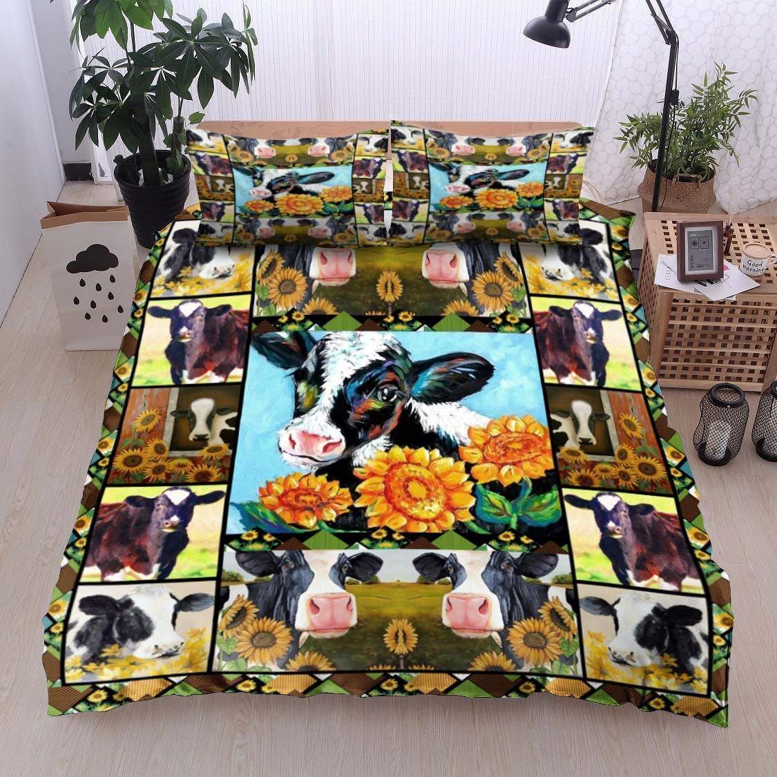Cow Sunflowers Bedding Set
