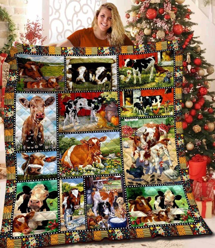 Cow The Happy Farm Quilt Blanket Dhc04011591Dd