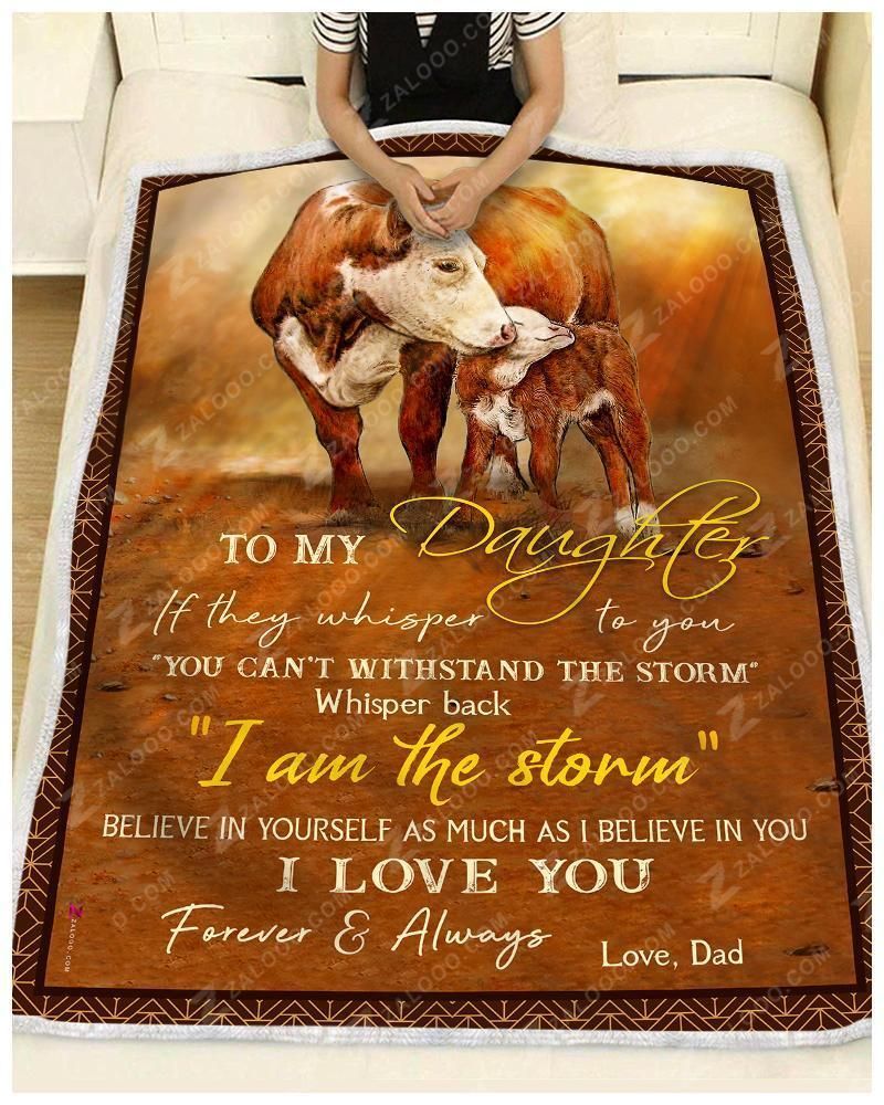 Cow To My Daughter Sherpa Fleece Blanket