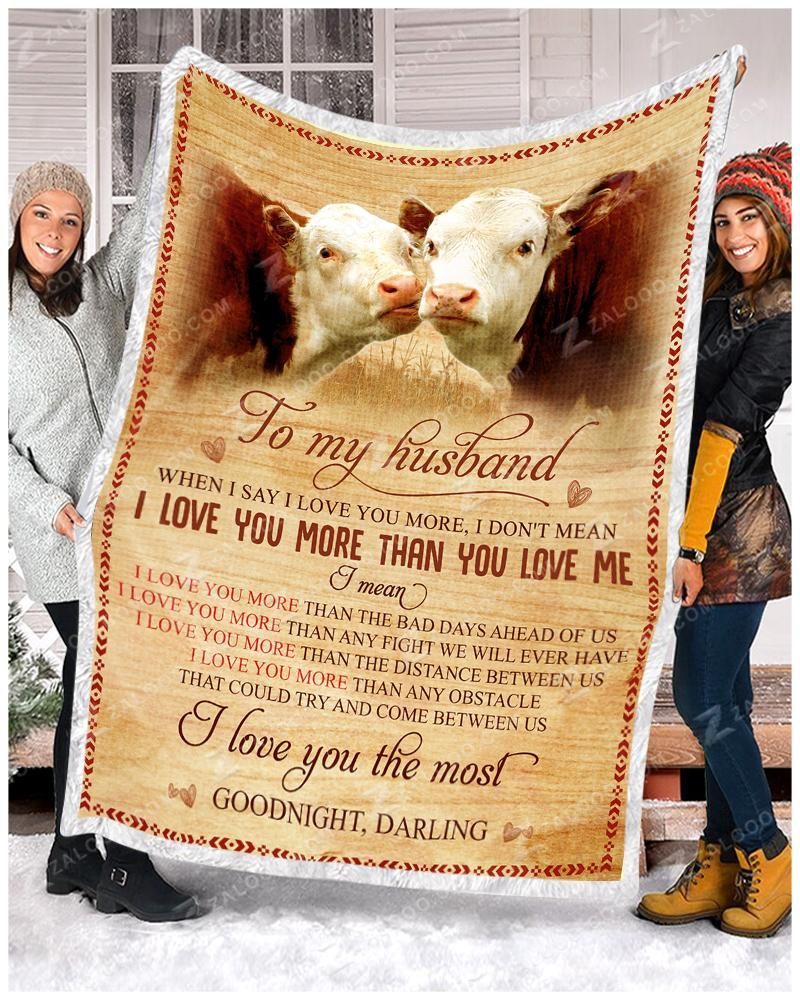 Cow To My Husband Sherpa Fleece Blanket