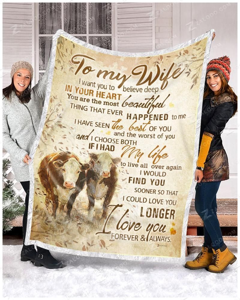 Cow – To My Wife – I Choose Both Fleece Blanket