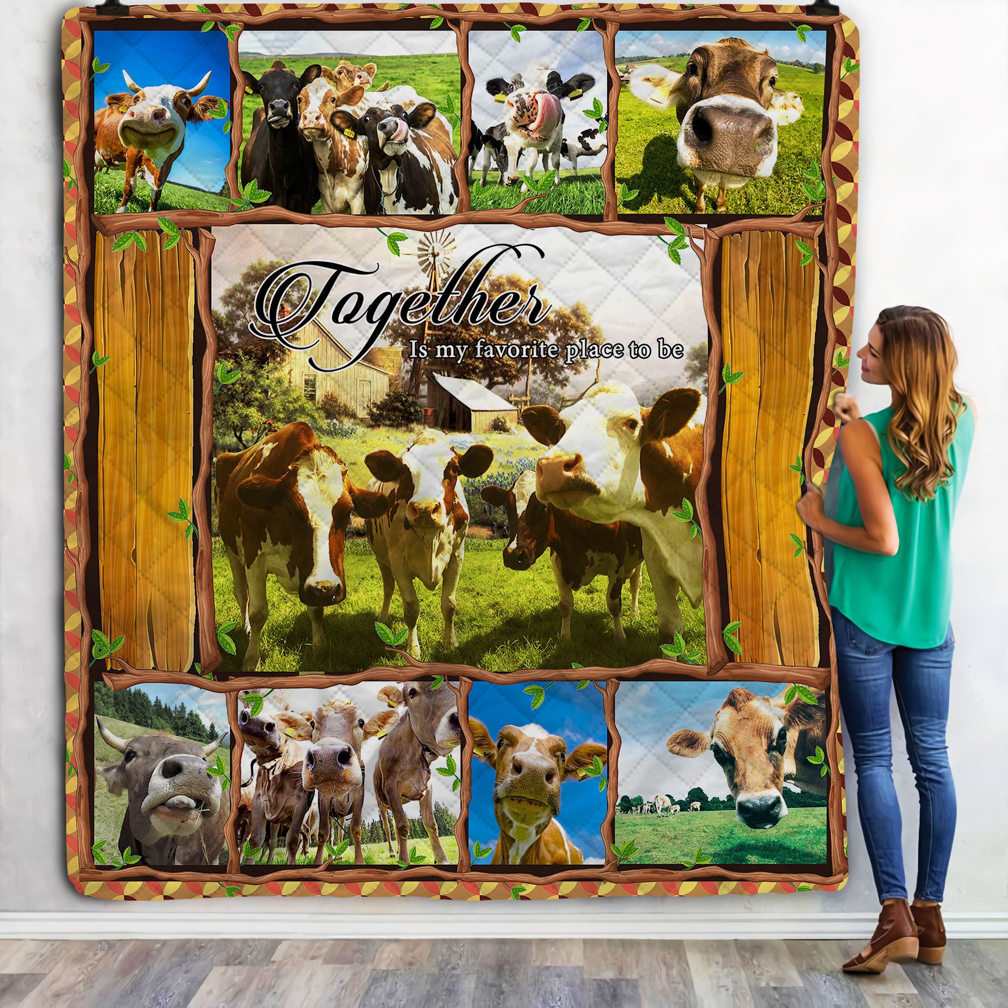 Cow Together Is My Favorite Place To Be Fleece Blanket