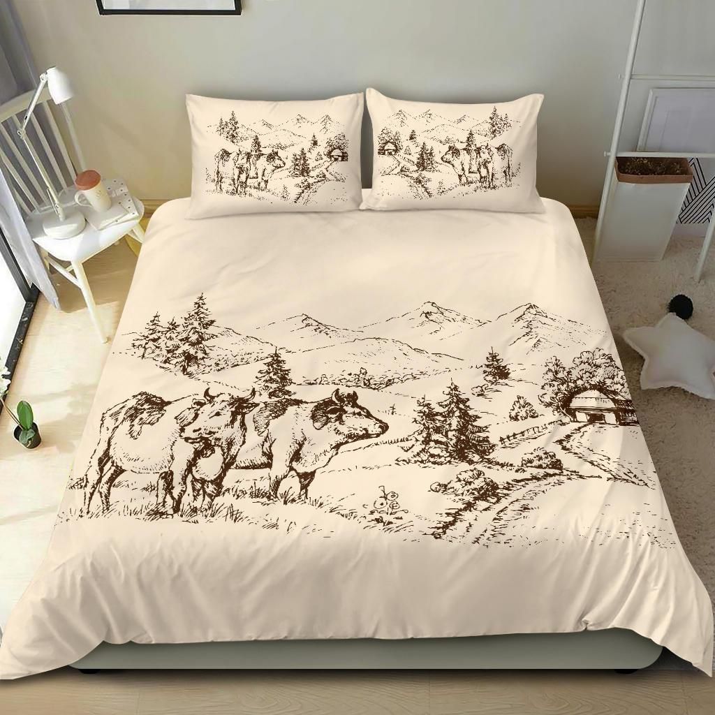 Cow Village Bedding Set
