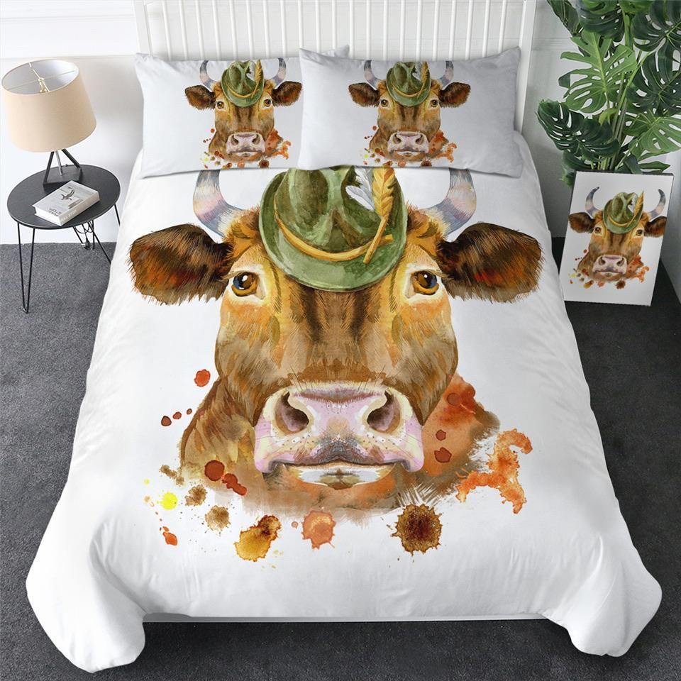 Cow Wearing A Hat Bedding Set