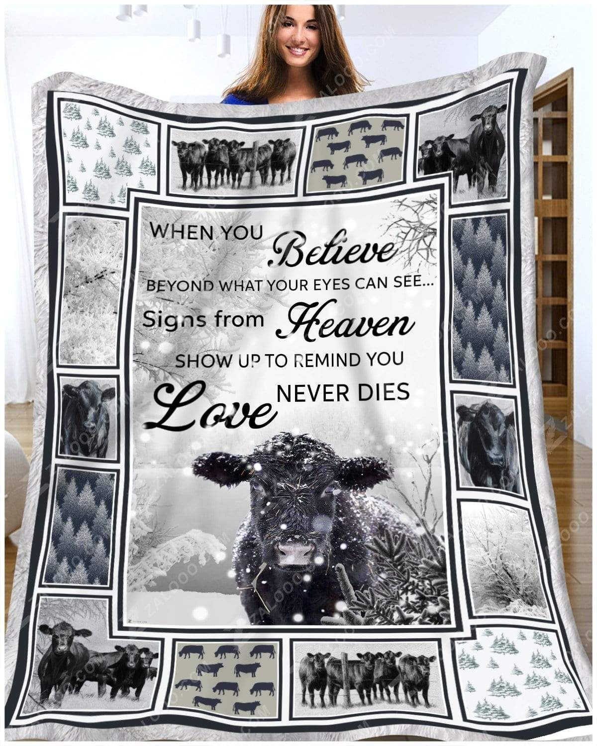 Cow When You Believe Sherpa Fleece Blanket