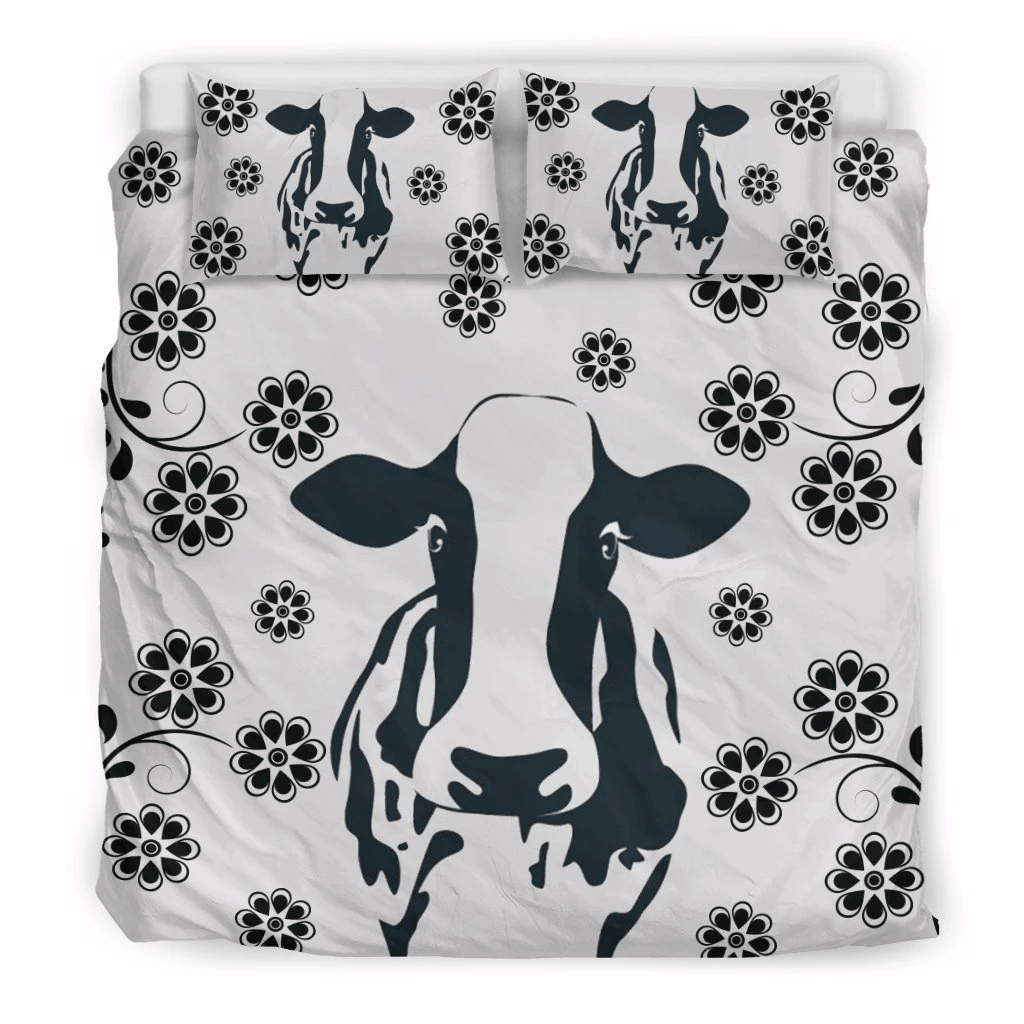Cow With Flowers Bedding Set