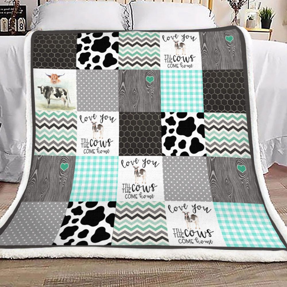 Cow Sherpa Fleece Blanket