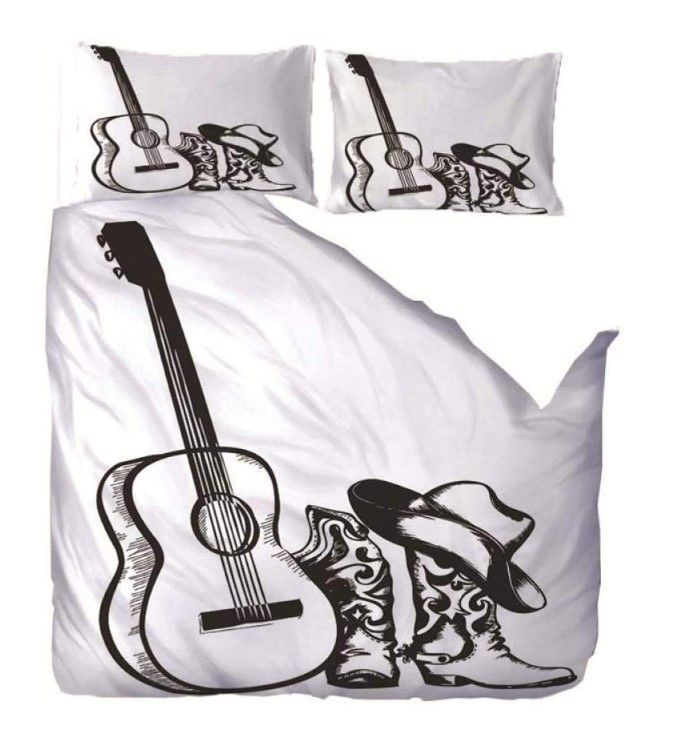 Cowboy And Guitar Bedding Set