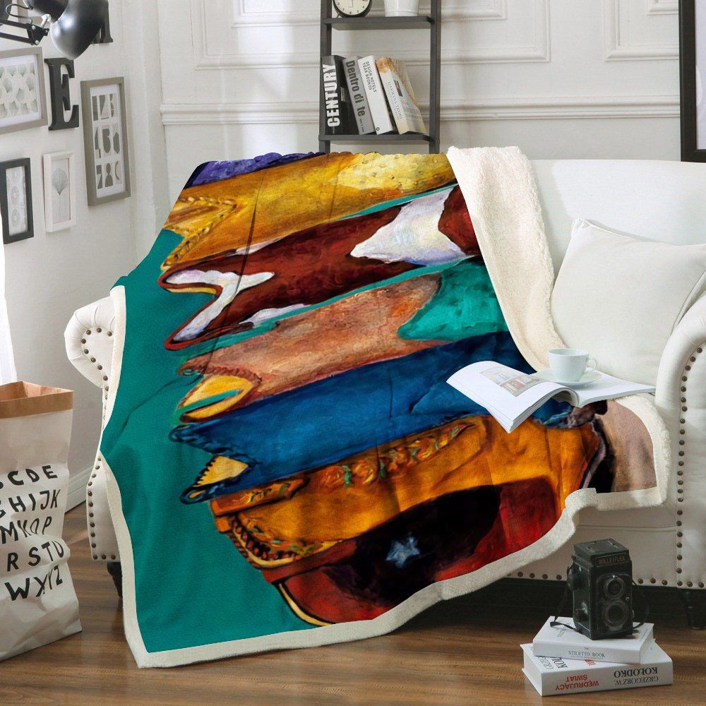 Cowboy Sherpa Fleece Blanket