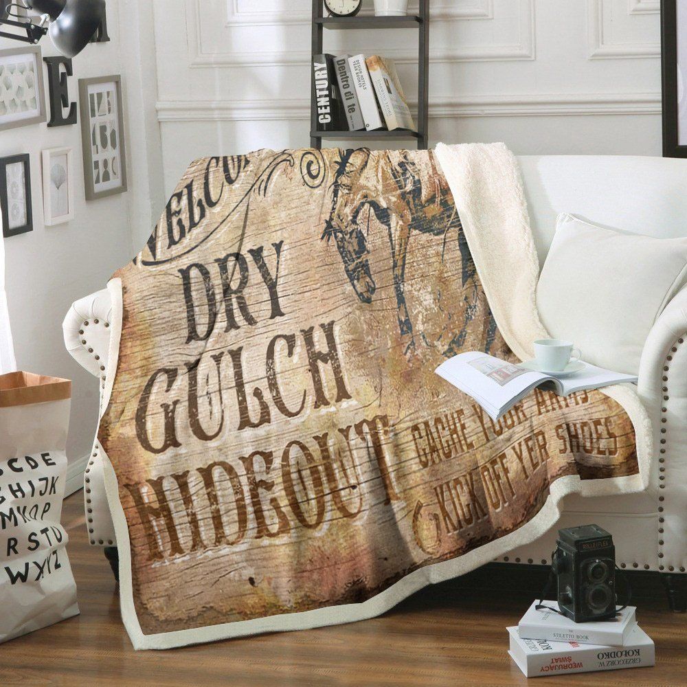 Cowboy Sherpa Fleece Blanket