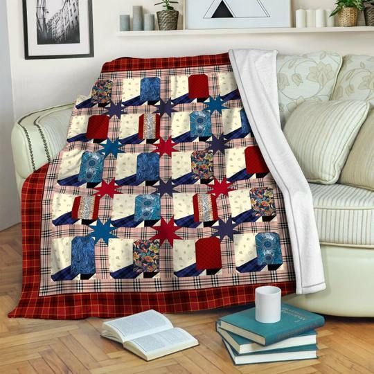 Cowboy Boots Sherpa Fleece Blanket