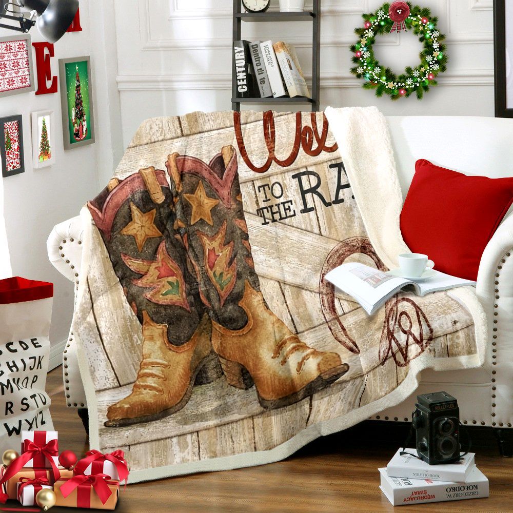 Cowboy Boots Sherpa Fleece Blanket