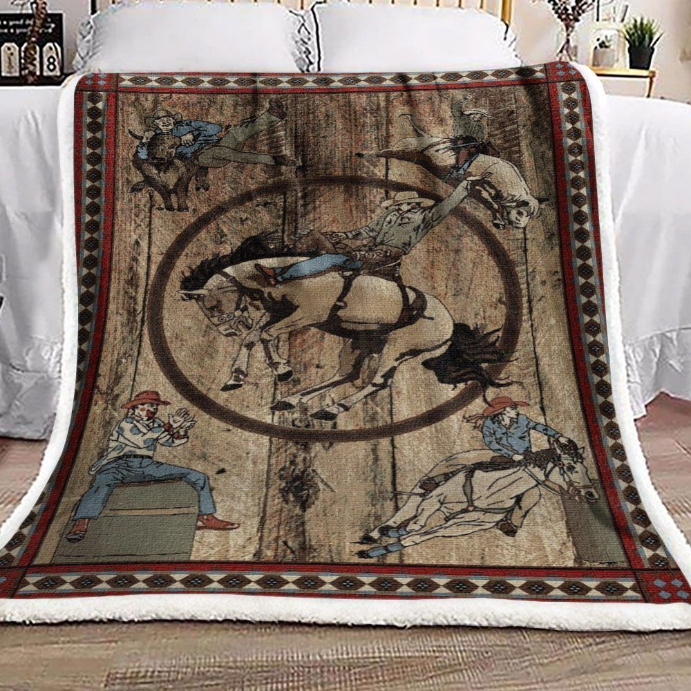 Cowboy Sherpa Fleece Blanket