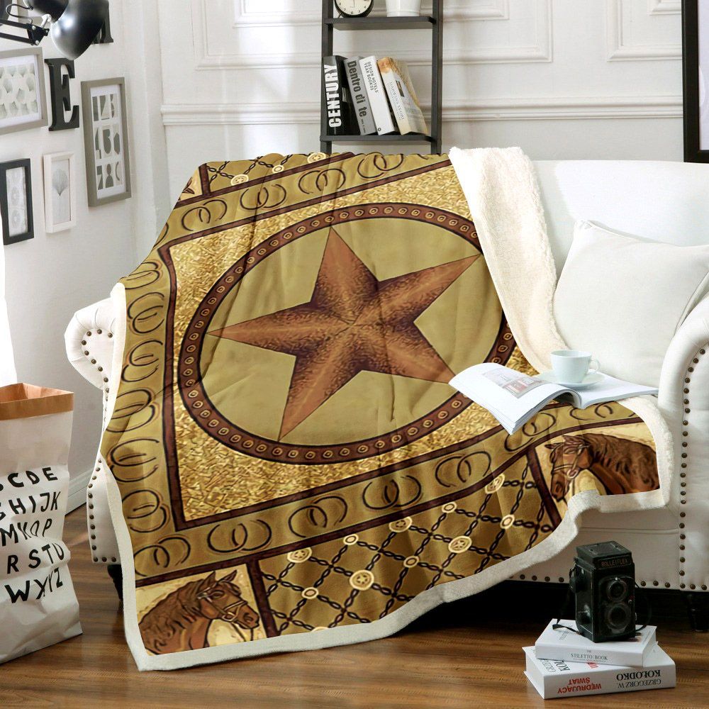 Cowboy Sherpa Fleece Blanket
