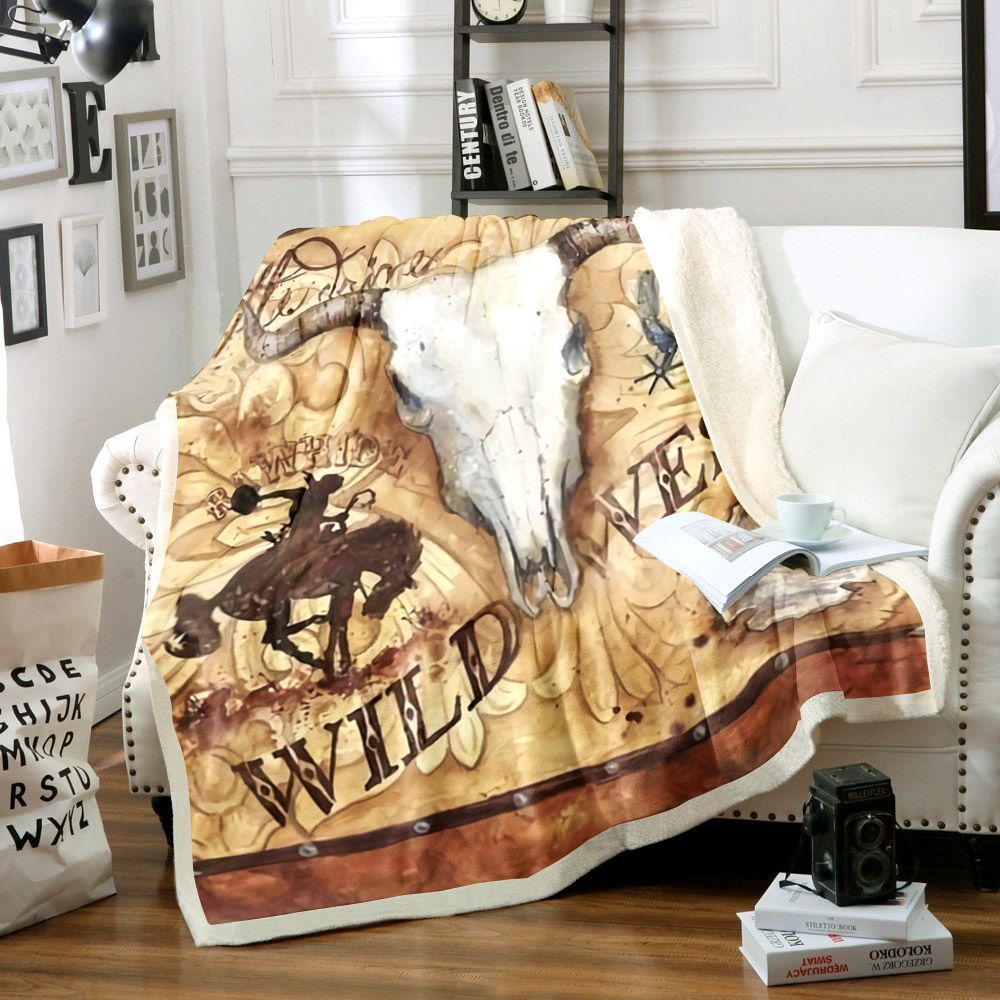 Cowboy Sherpa Fleece Blanket