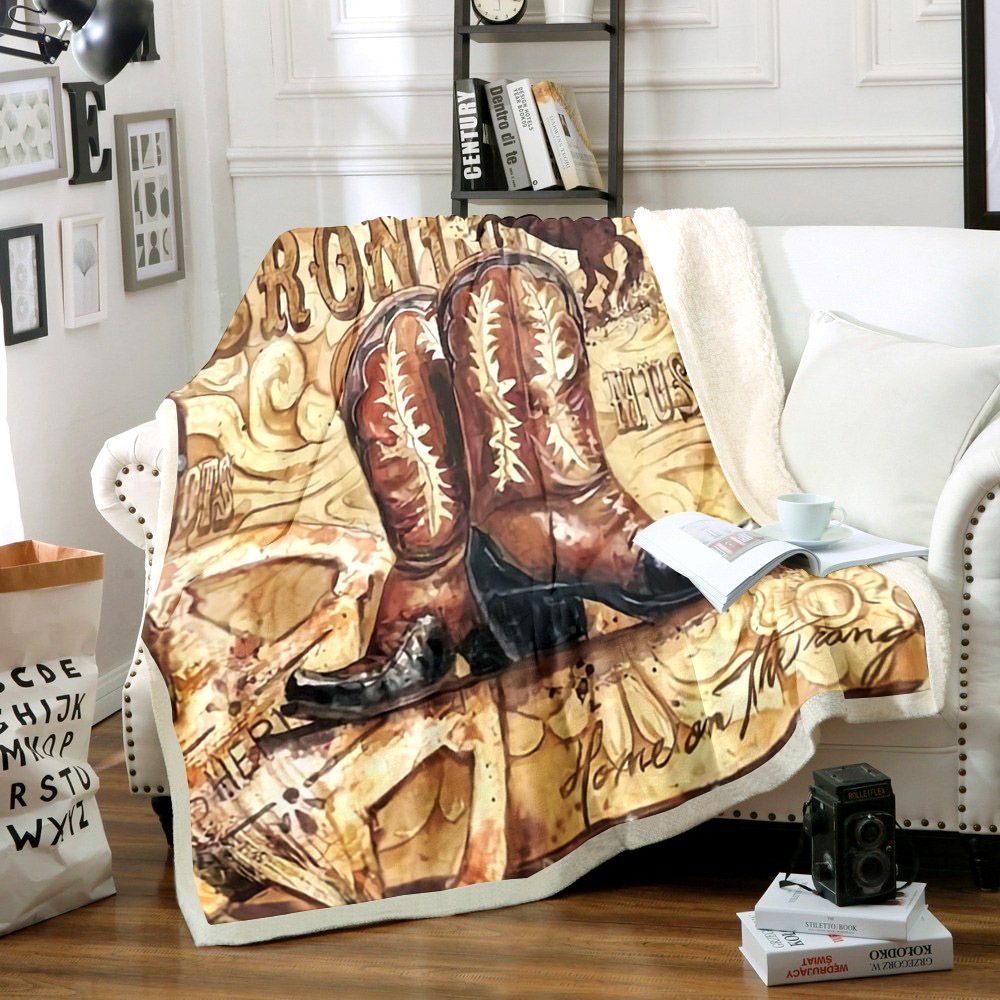 Cowboy Sherpa Fleece Blanket
