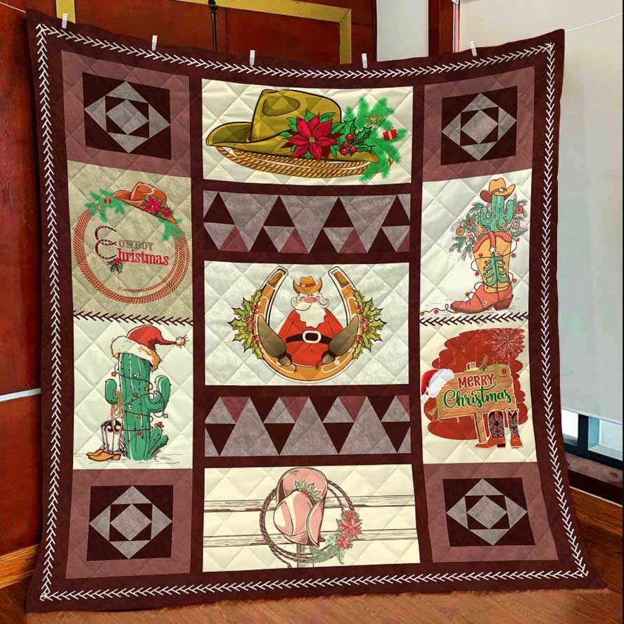 Cowboy Christmas HHC121122TH Quilt Blanket