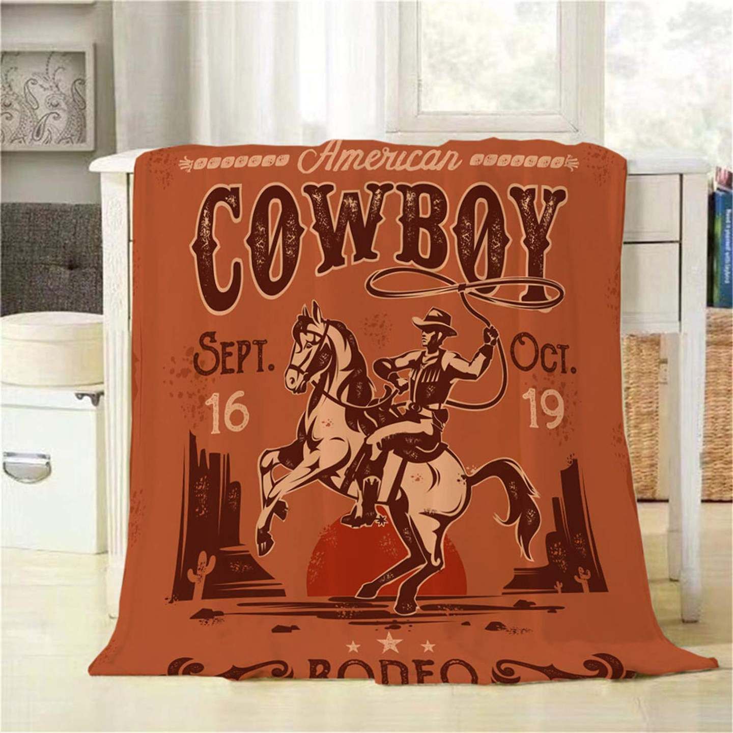 Cowboy Sherpa Fleece Blanket