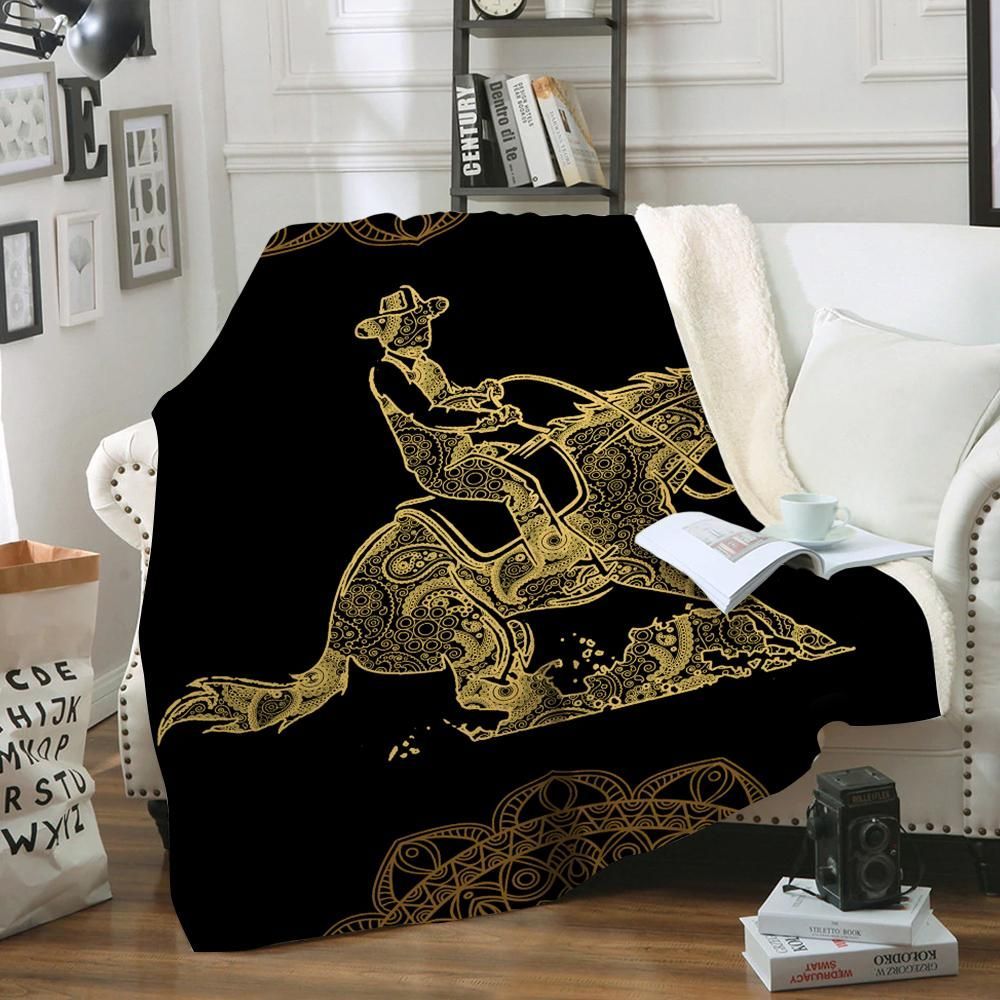 Cowboy Sherpa Fleece Blanket
