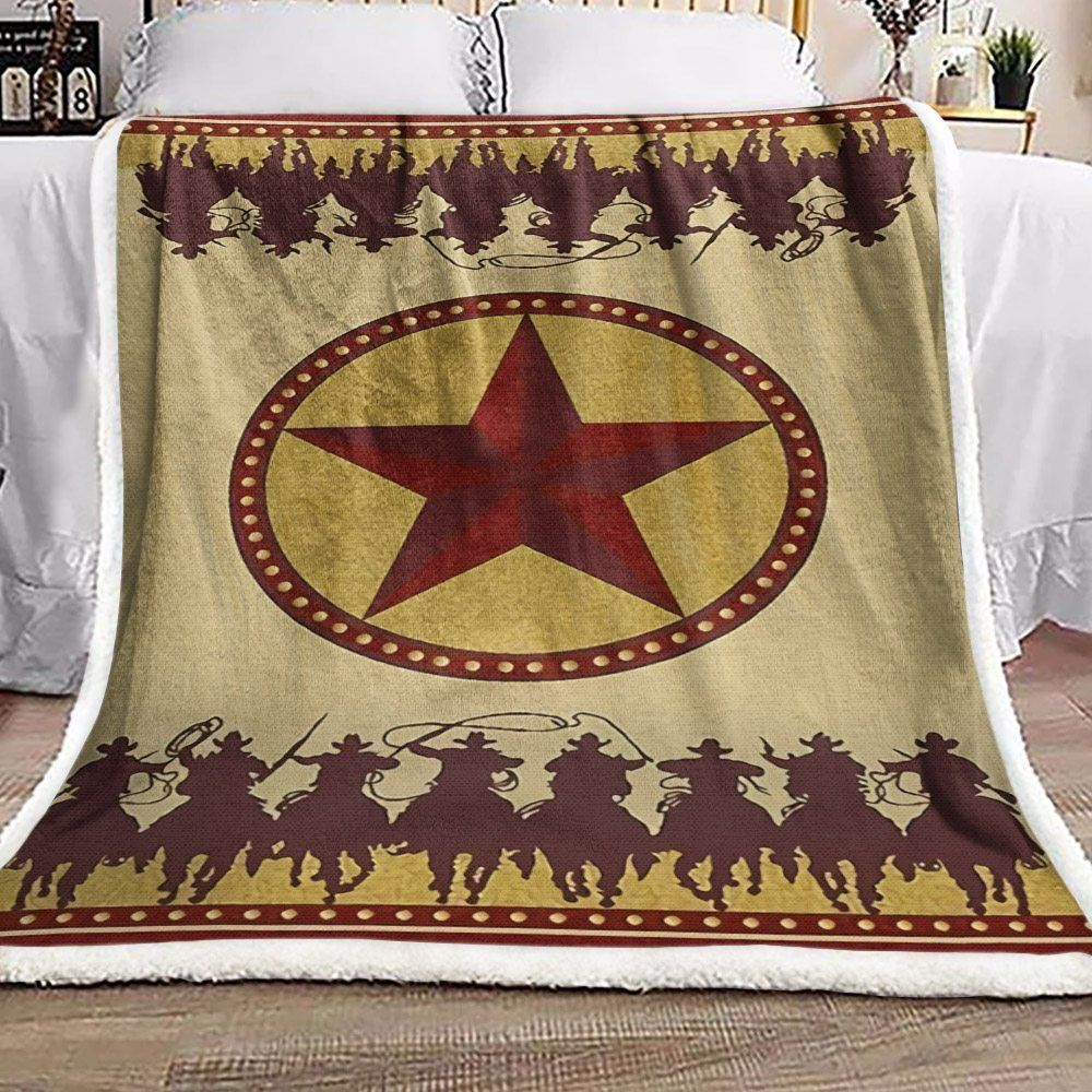 Cowboy Sherpa Fleece Blanket