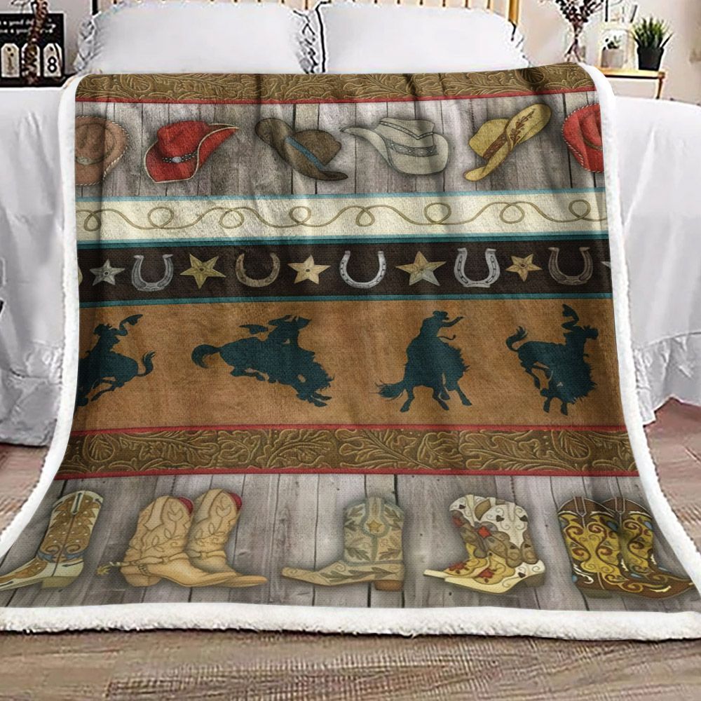 Cowboy Sherpa Fleece Blanket
