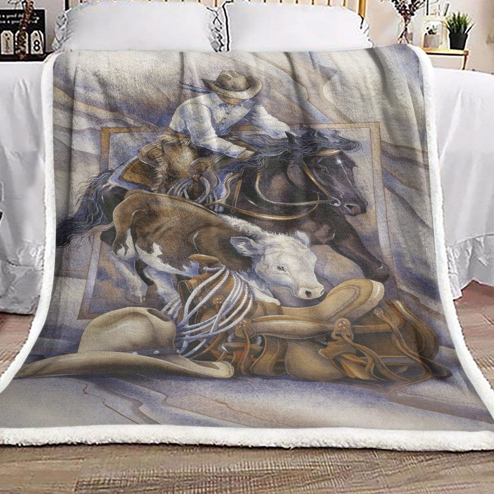 Cowboy Sherpa Fleece Blanket