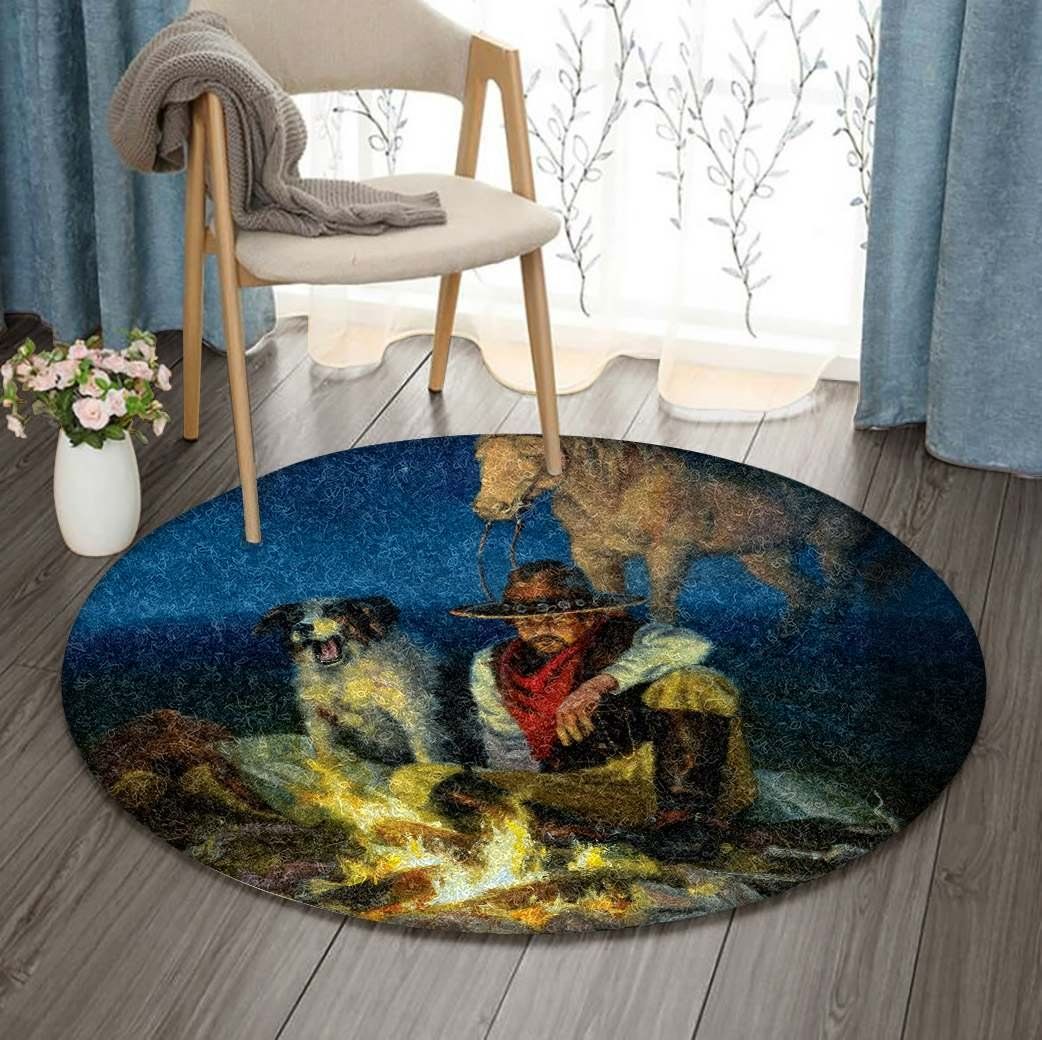 Cowboy Round Carpet