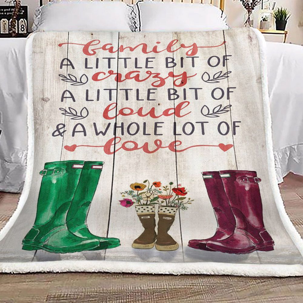 Cowboy Family Flower Family Sherpa Fleece Blanket